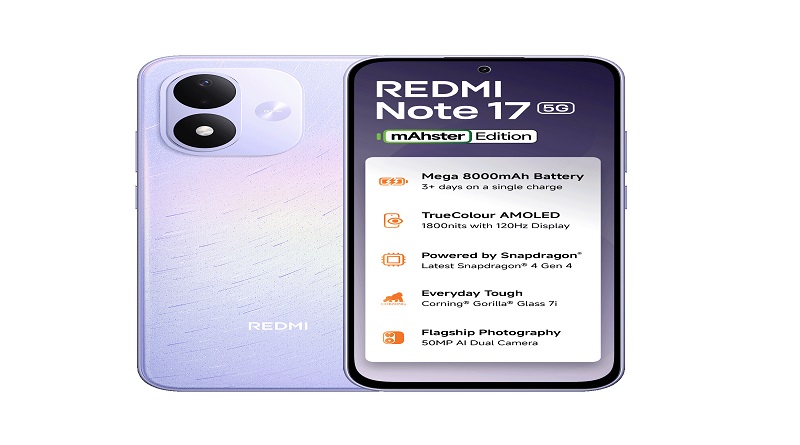 Redmi Note 17 5G की पहली सेल आज से शुरू, 8000mAh बैटरी और Snapdragon 4 Gen 4 के साथ जानें कीमत, ऑफर और फीचर्स Redmi Note 17 5G की पहली सेल आज से शुरू, 8000mAh बैटरी और Snapdragon 4 Gen 4 के साथ जानें कीमत, ऑफर और फीचर्स
